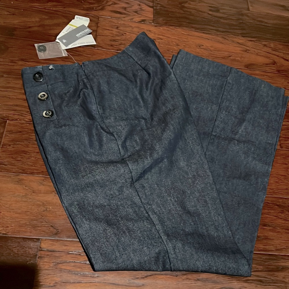 Kenneth Cole reaction, wide leg denim side, zip size 14